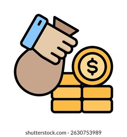 Elemento de icono de bolsa de dinero para el diseño