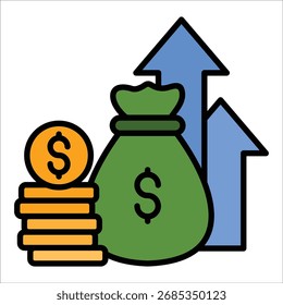 Money Bag Icon Element For Design