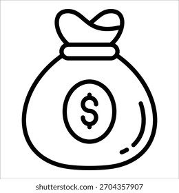 Money Bag Icon Element For Design