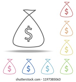 money bag icon. Elements of Finance and chart in multi colored icons. Simple icon for websites, web design, mobile app, info graphics