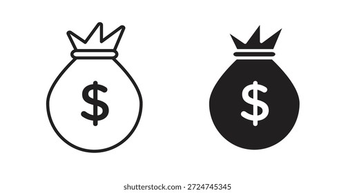 Ícone de bolsa de dinheiro. sinal plano preenchido para conceito móvel e web design
