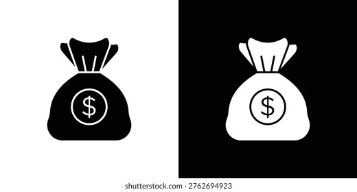 Money bag icon. filled flat sign for mobile concept and web