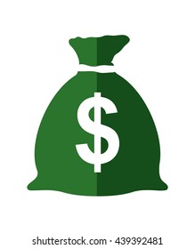 Money bag icon. Money and  Financial item design. vector graphic