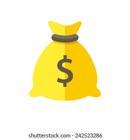 Money Bag Icon (flat Design)