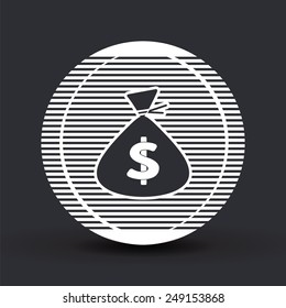 Money bag icon. Flat design style. Made vector illustration