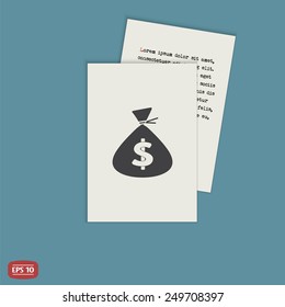 Money bag icon. Flat design style. Made vector illustration
