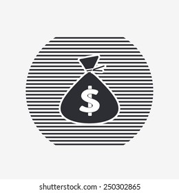 Money bag icon. Flat design style. Made vector illustration