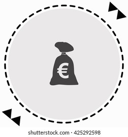 Money bag icon Flat Design. Isolated Illustration.