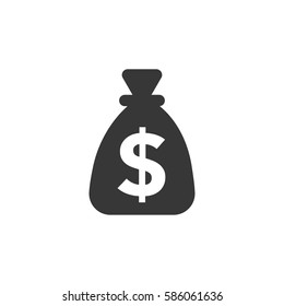 Money bag icon in a flat design