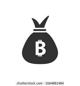 Money bag icon, money bag flat simple cartoon illustration. cryptocurrency. Vector illustration.