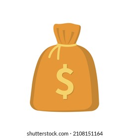 Money bag icon, money bag flat simple cartoon vector flat illustration