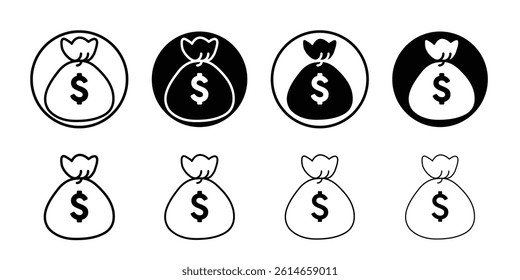 Money bag icon flat and simple set design