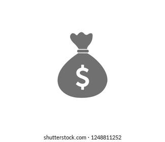 Money bag icon Flat symbol Vector