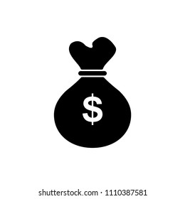 Money bag icon flat vector template design trendy