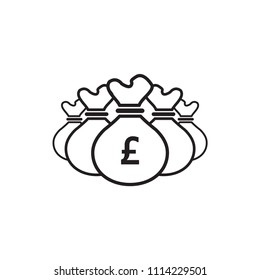 Money bag icon flat vector template design trendy