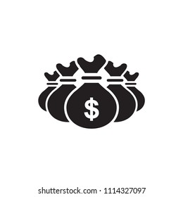 Money bag icon flat vector template design trendy
