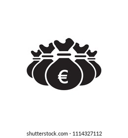 Money bag icon flat vector template design trendy