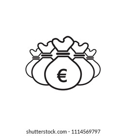 Money bag icon flat vector template design trendy