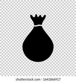 money bag icon flat vector on transparent background