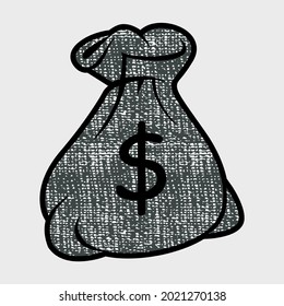 Money bag icon flat vector template design trendy