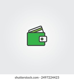 Diseño plano del Vector del icono del bolso del dinero