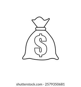 Money bag icon - flat Vector