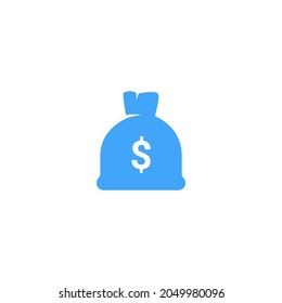 Money bag icon fund sack money investment simple single pictogram flat icon style graphic design vector