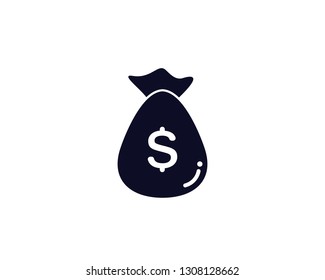 Money bag icon illustration isolated sign symbol. Money bag vector logo. Flat design style.
