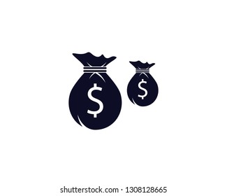Money bag icon illustration isolated sign symbol. Money bag vector logo. Flat design style.
