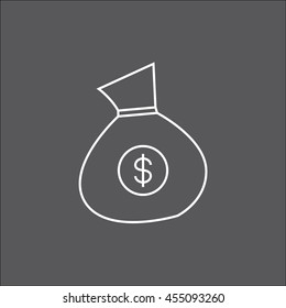 Money bag icon illustration vector outline