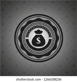 money bag icon inside retro style black emblem