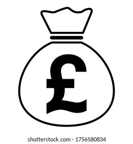 Money bag icon isolated on white background. Bank symbol, profit graphic, flat web sign