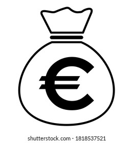 Money bag icon isolated on white background. Bank symbol, profit graphic, flat web sign