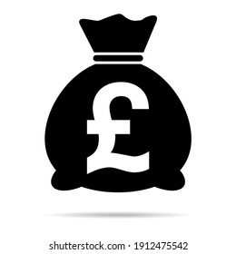 Money bag icon isolated on white background. Bank symbol, profit graphic, flat web sign .