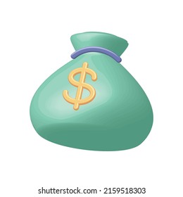 money bag icon isolated vector