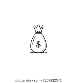 Money bag icon isolated vector graphics