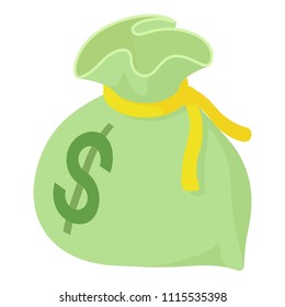 Money bag icon. Isometric of money bag vector icon for web design isolated on white background