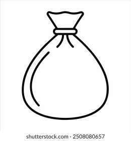 money bag icon. line art and editable stroke.