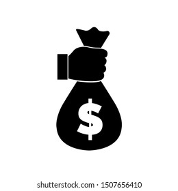 Money bag icon, logo isolated on white background