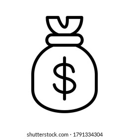 Money Bag icon or logo isolated sign symbol vector illustration - high quality black style vector icons
