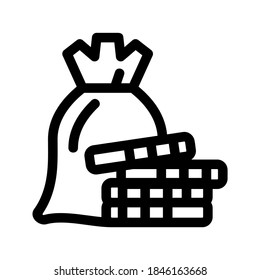 money bag icon or logo isolated sign symbol vector illustration - high quality black style vector icons
