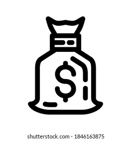 money bag icon or logo isolated sign symbol vector illustration - high quality black style vector icons
