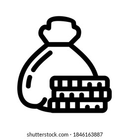money bag icon or logo isolated sign symbol vector illustration - high quality black style vector icons
