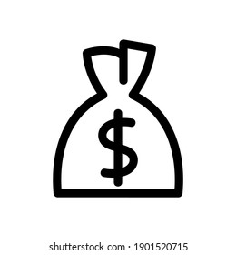 money bag icon or logo isolated sign symbol vector illustration - high quality black style vector icons
