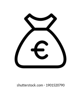 money bag icon or logo isolated sign symbol vector illustration - high quality black style vector icons
