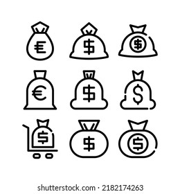 money bag icon or logo isolated sign symbol vector illustration - Collection of high quality black style vector icons
