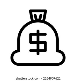money bag icon or logo isolated sign symbol vector illustration - high quality black style vector icons
