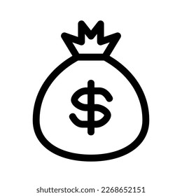 money bag icon or logo isolated sign symbol vector illustration - high quality black style vector icons