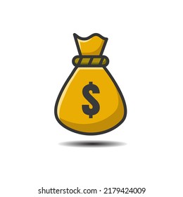 Money Bag Icon. Money Bag Logo. Vector Illustration. Isolated on White Background. Editable Stroke
