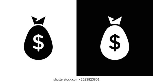 Money bag icon for logo web mobile app UI design.